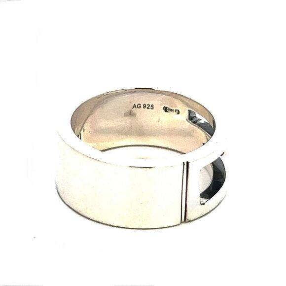 Gucci Estate Ring Size 5.5 Sterling Silver Height 8 mm G28 - Picture 3 of 11